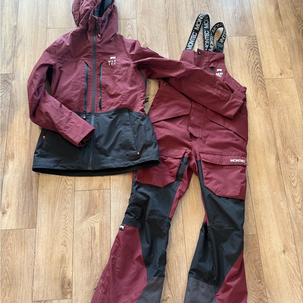 Montec Burgundy Ski Jacket and Pants Set